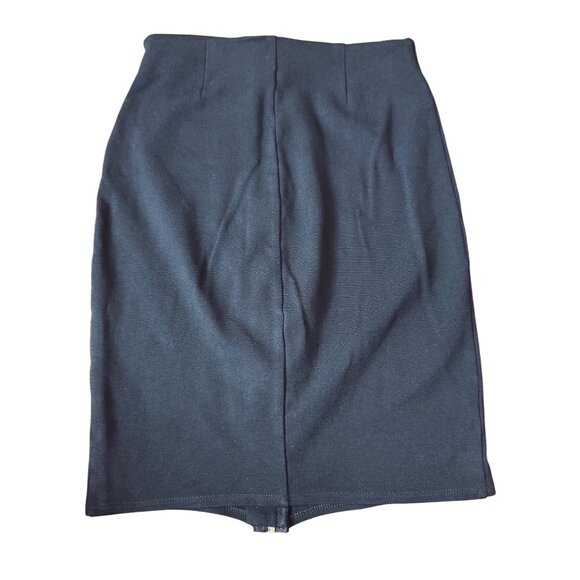 Sexy Black Pencil Skirt Size 6 Gold Zipper Details Punk‎ Rock Retro Eighties Y2K - Picture 3 of 6